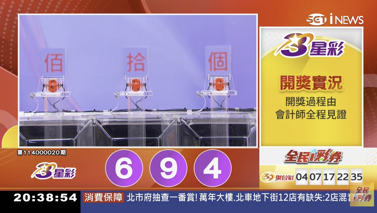 💰114年1月23日 3星彩開獎號碼💰第114000020期《3星彩中獎號碼》