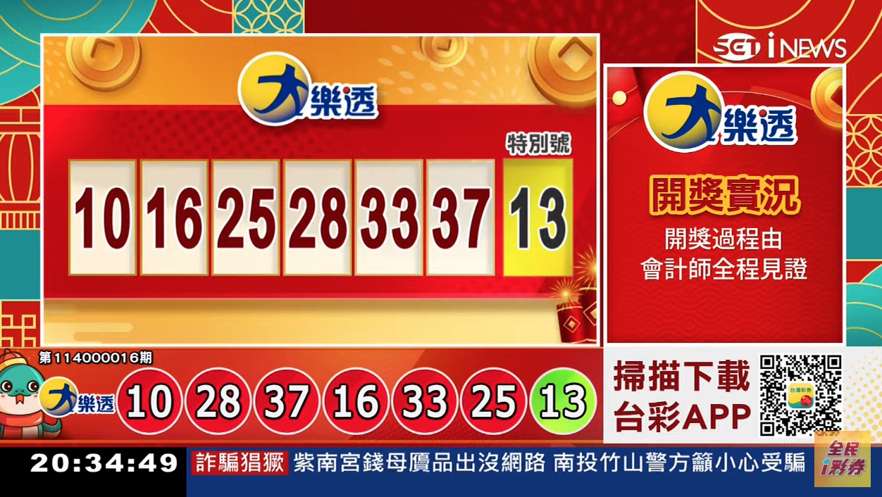 💰114年2月2日大樂透開獎號碼💰第114000016期《大樂透中獎號碼》以及春節加碼