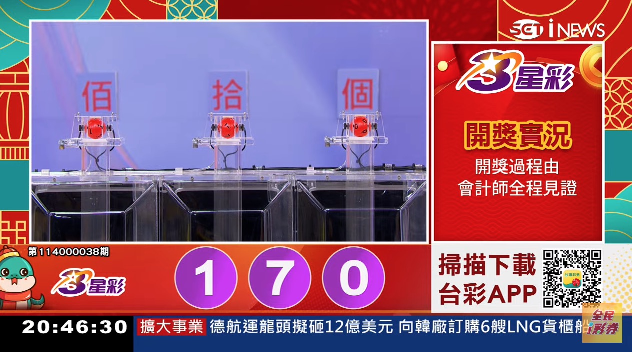 💰114年2月10日 3星彩開獎號碼💰第114000038期《3星彩中獎號碼》