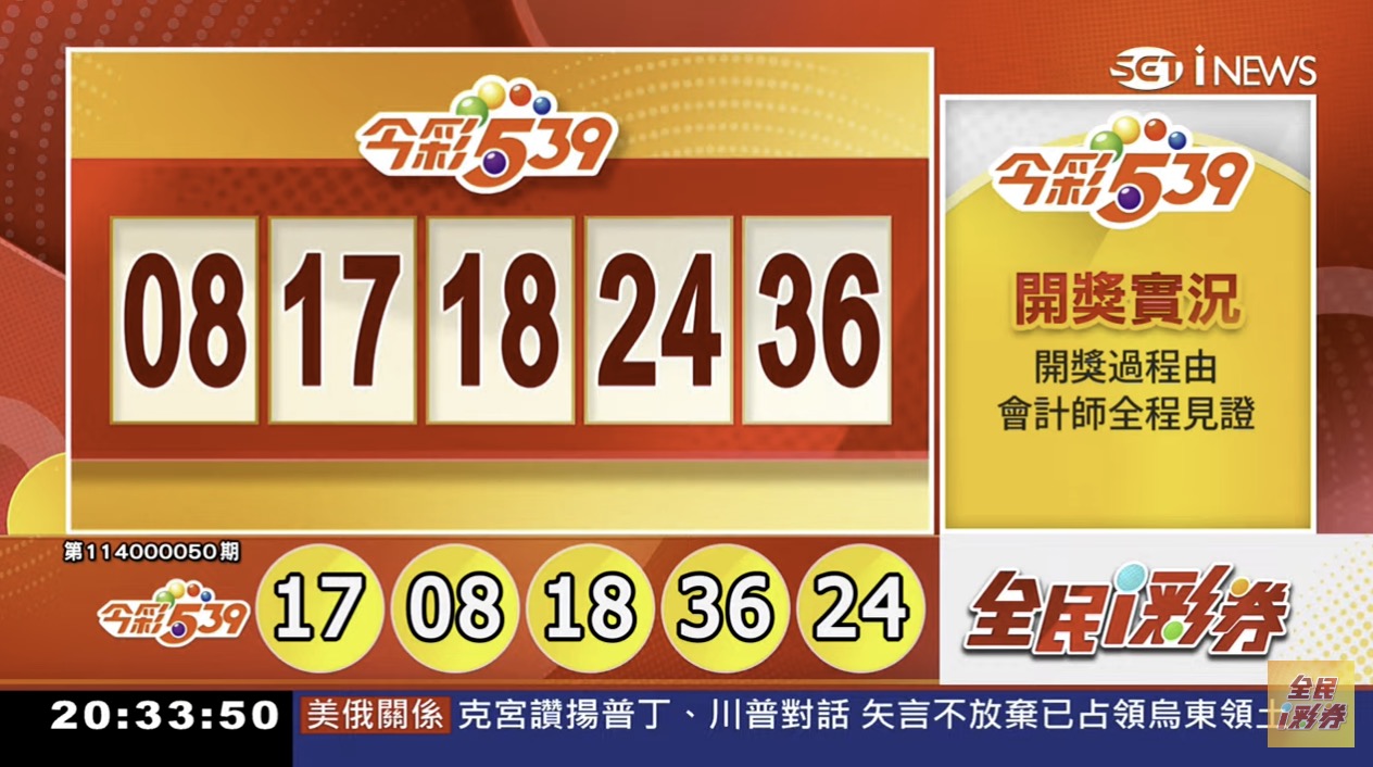 💰114年2月24日 今彩５３９開獎號碼💰第114000050期《今彩539中獎號碼》