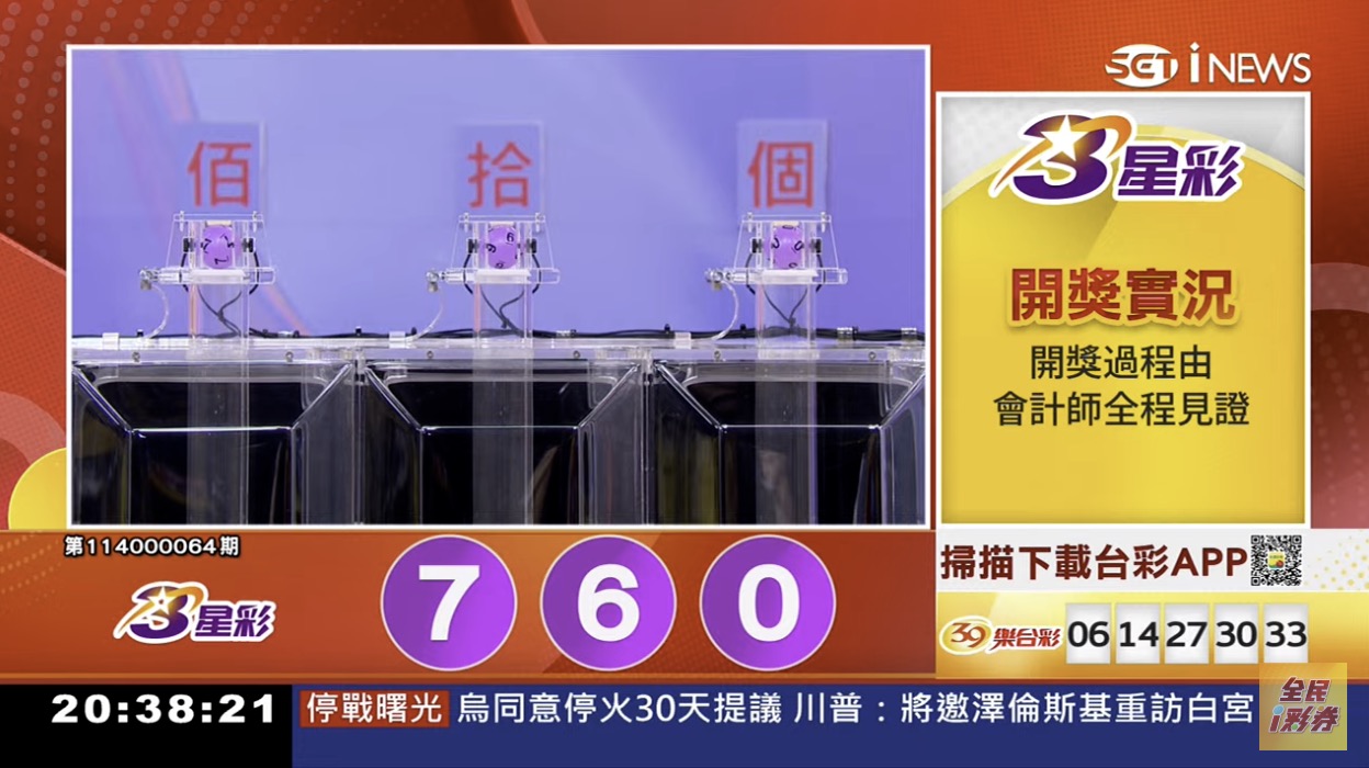 💰114年3月12日 3星彩開獎號碼💰第114000064期《3星彩中獎號碼》
