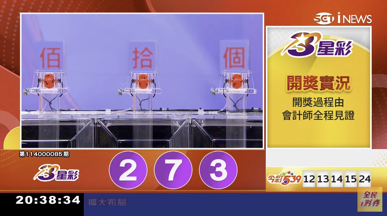 💰114年4月5日 3星彩開獎號碼💰第114000085期《3星彩中獎號碼》