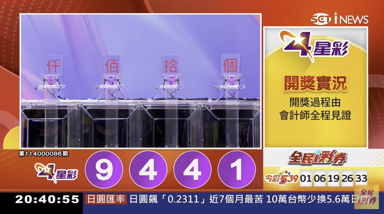 💰114年4月7日 4星彩開獎號碼💰第114000086期《4星彩中獎號碼》