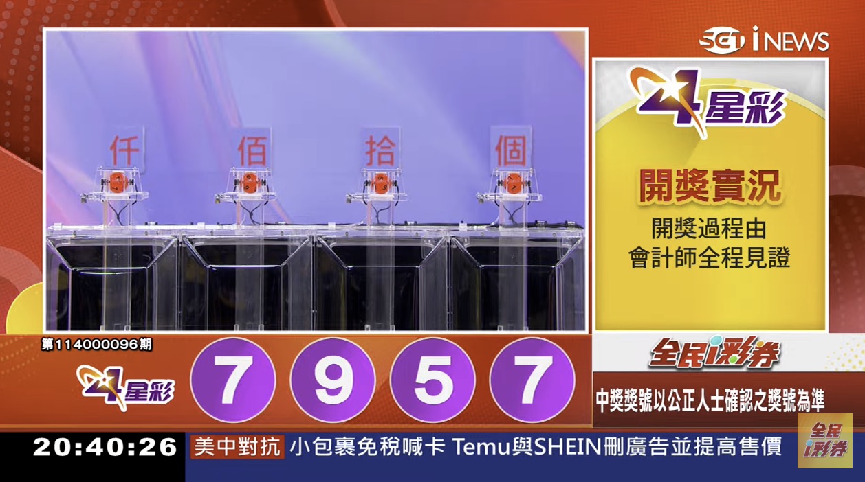 💰114年4月18日 4星彩開獎號碼💰第114000096期《4星彩中獎號碼》